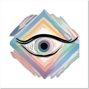 Abstract Eye Artwork with Colorful Geometric Layers No. 546 Posters and Art